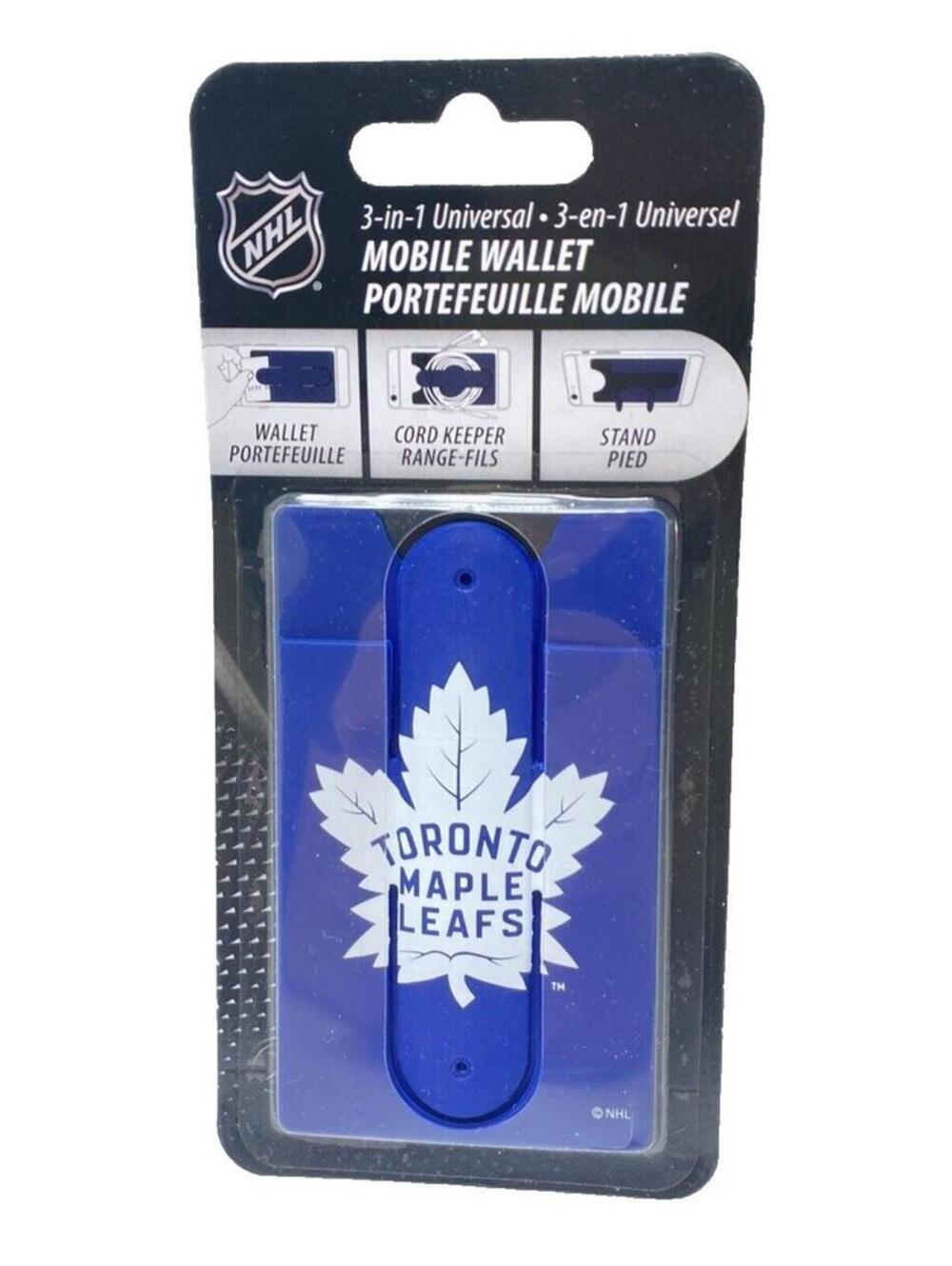 Toronto Maple Leafs 3-in-1 Universal Back Of The Phone Wallet Cord Keeper Stand